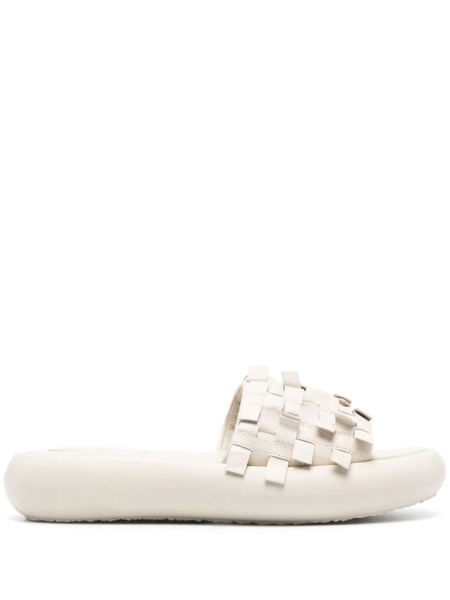  Vic Matie Interwoven Leather Slides - Neutrals 