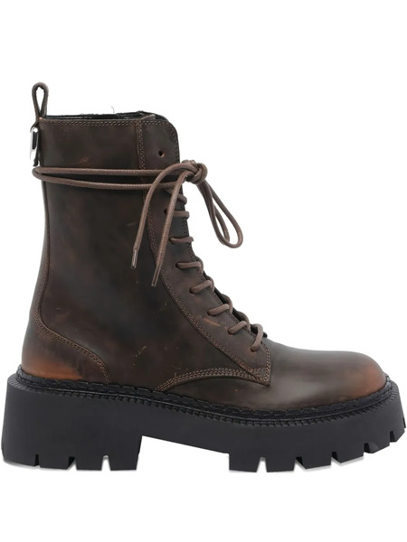  Vic Matie Leather Combat Boots - Brown 