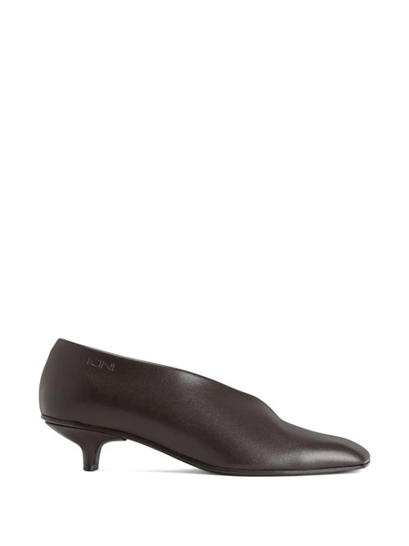  Vicini Asymmetrical-cutout Square Pumps - Brown 