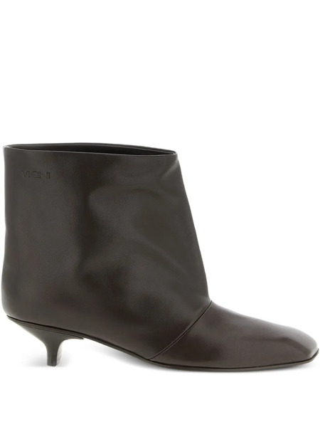 Vicini 30mm Cizin Square-toe Leather Ankle Boots - Brown 