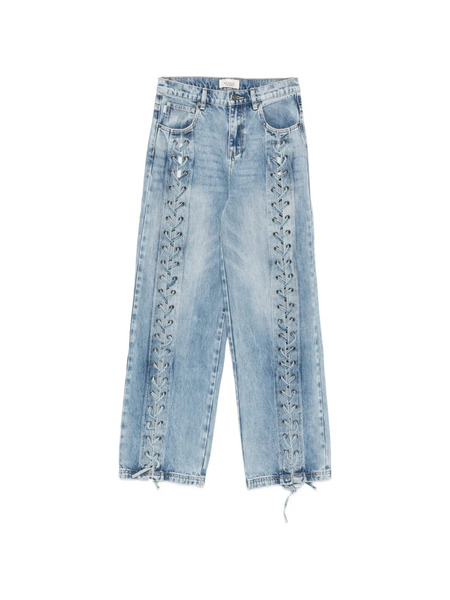  Vicolo Lace-up Buttoned Jeans - Blue 