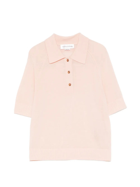  Victoria Beckham Buttoned Polo Top - Pink 
