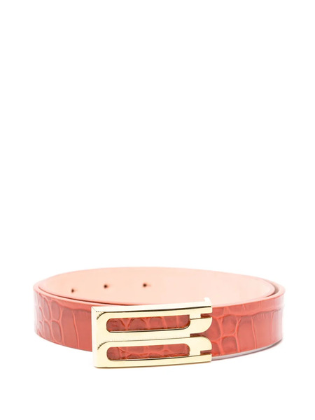  Victoria Beckham Crocodile-embossed Belt - Red 