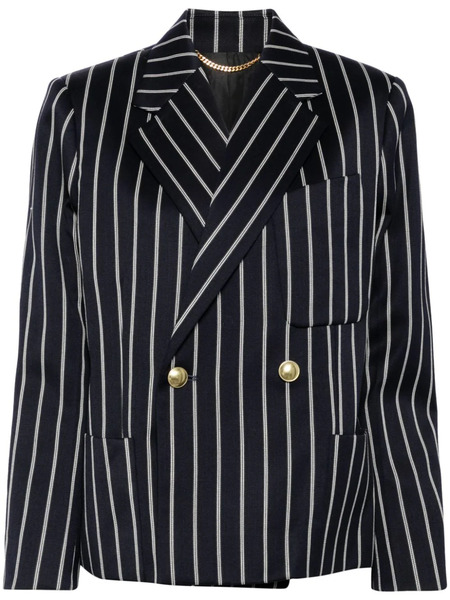  Victoria Beckham Cropped Double-breasted Jacket - Blue 
