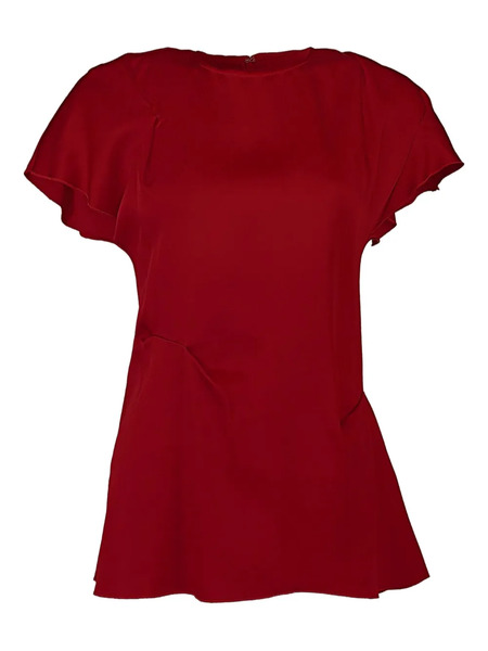  Victoria Beckham Draped Ruffle Top - Red 