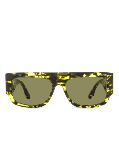  Victoria Beckham Eyewear Rectangle-frame Sunglasses - Yellow 