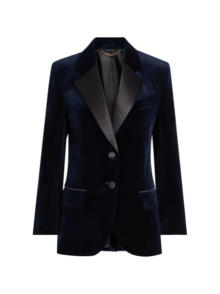  Victoria Beckham Lapel Button Jacket - Blue 