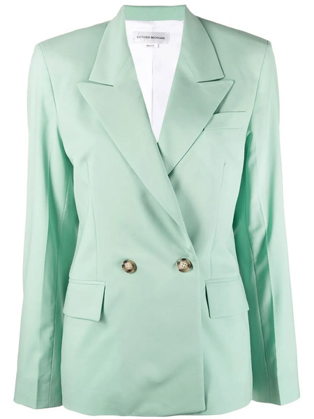  Victoria Beckham Lightweight Tailored Suit Jacket - Green 