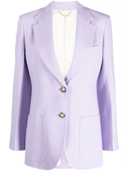  Victoria Beckham Notched-lapels Single-breasted Blazer - Purple 