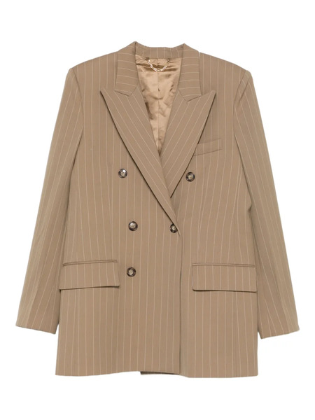  Victoria Beckham Pinstripe Double-breasted Blazer - Neutrals 