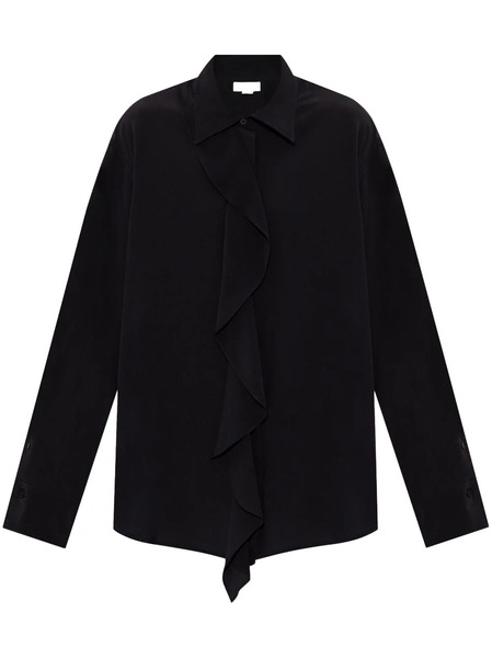  Victoria Beckham Ruffled Silk Blouse - Black 