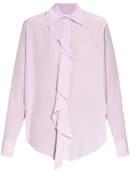  Victoria Beckham Ruffled Silk Blouse - Purple 