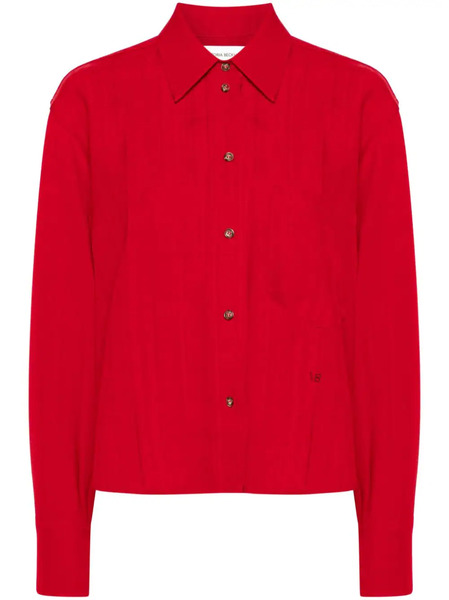  Victoria Beckham Spread-collar Textured Shirt 