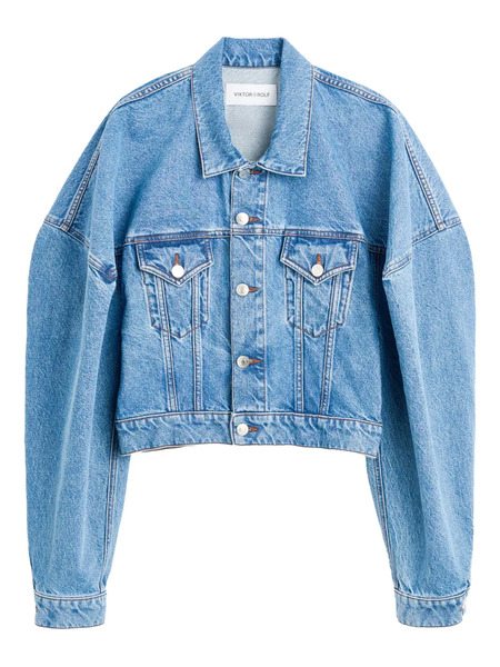  Viktor & Rolf Cropped Denim Jacket - Blue 