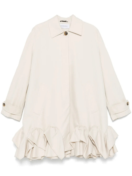  Viktor & Rolf Ruffled Trench Coat - Neutrals 