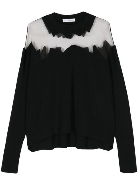  Viktor & Rolf Semi-sheer Panel Sweater - Black 