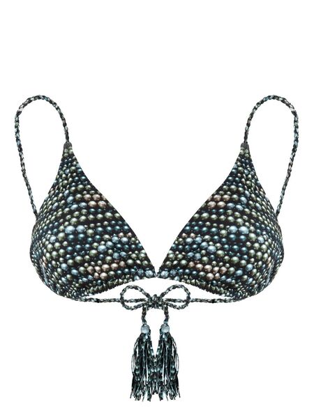 Vilebrequin Pearl-print Bikini Top - Black 