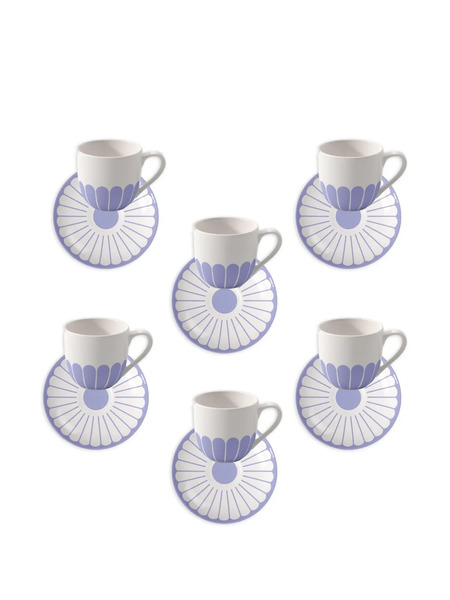  Villeroy & Boch Flower-pattern Teacup Set - Blue 