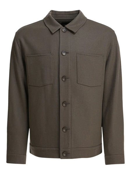  Vince Button-front Patch-pocket Jacket - Grey 