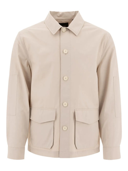  Vince Button-front Patch-pocket Shirt Jacket - Neutrals 