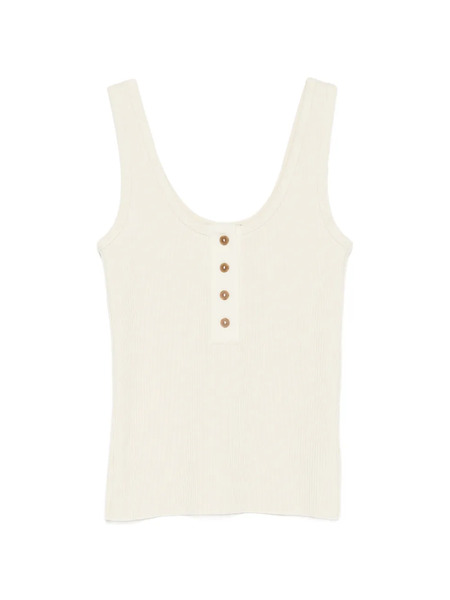 Vince Button Ribbed Top - Yellow 