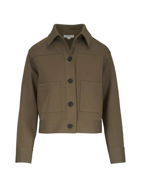  Vince Buttoned Cropped Jacket - Green 