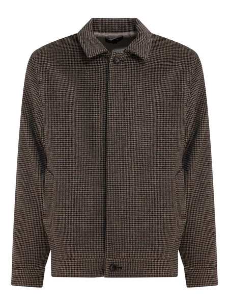  Vince Checked Bomber Jacket - Brown 