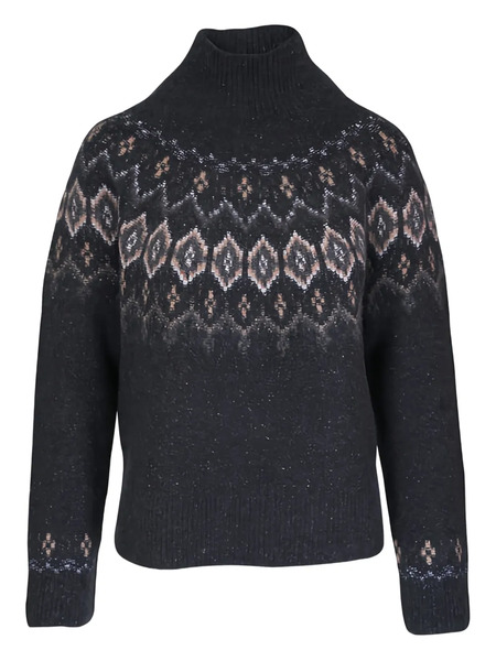  Vince Donegal Fair Isle Patterned Sweater - Grey 