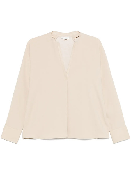  Vince Faux Leather-trim Blouse - Neutrals 