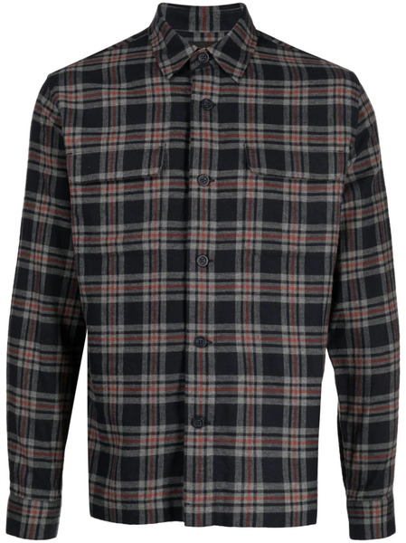  Vince Kingston Plaid Cotton Shirt - Black 