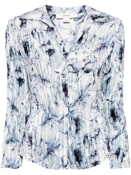  Vince Lily Pleated Blouse - Blue 