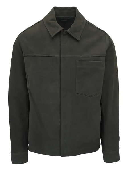  Vince Sycamore Pocket Leather Jacket - Green 