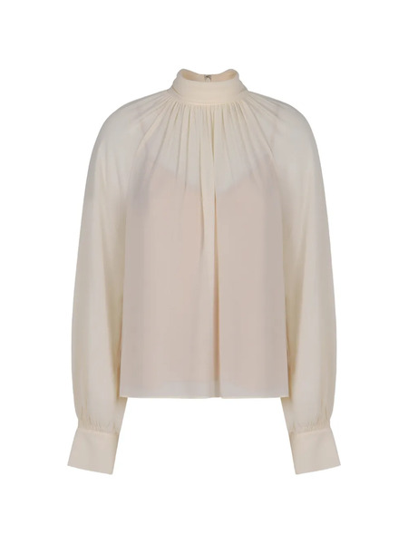  Vince Turtleneck Draped Blouse - Neutrals 