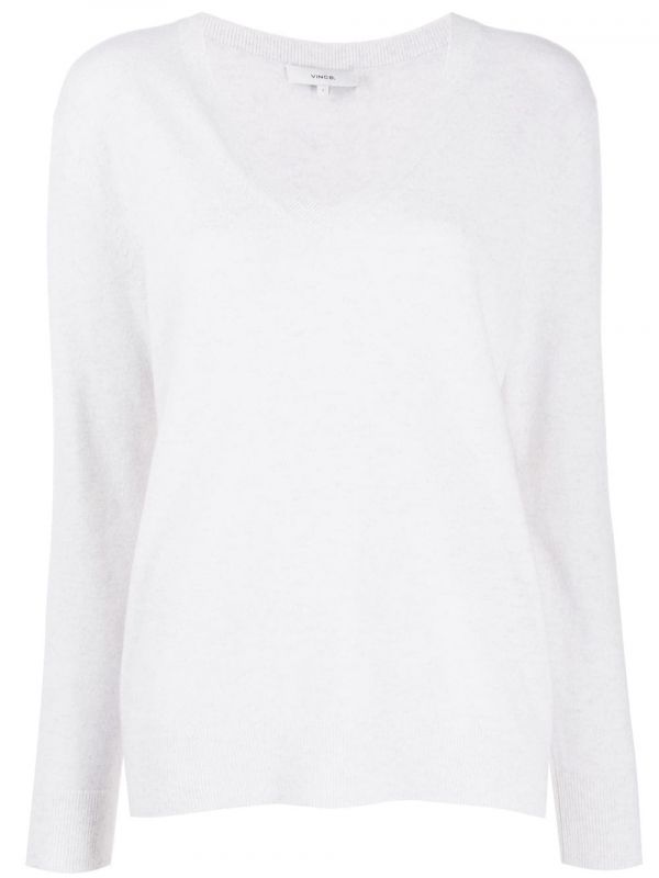  Vince Weekend V Neck Jumper - White 