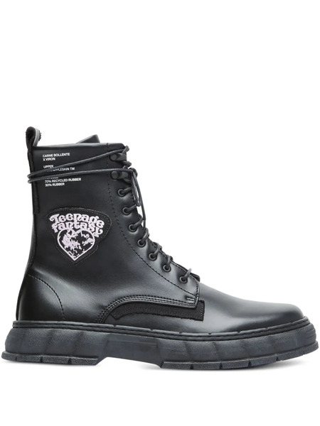  Virón Patch Lace-up Boots - Black 