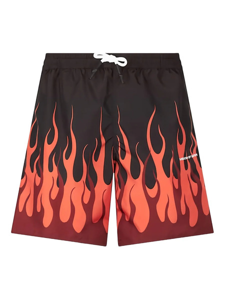  Vision Of Super Flame-print Swim Shorts - Black 