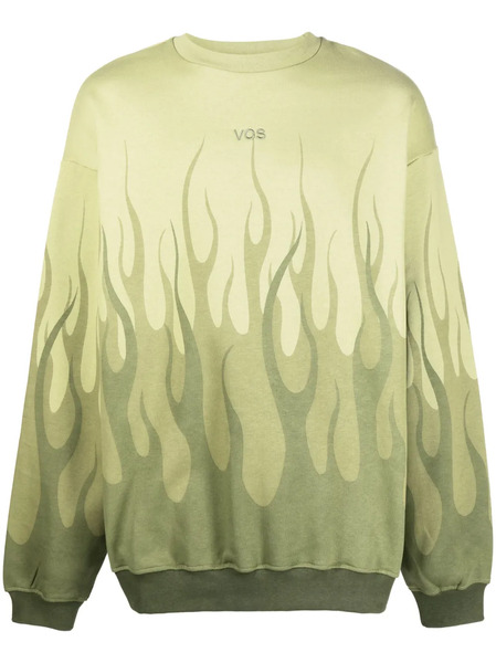  Vision Of Super Flame-printed Sweatshirt - Green 