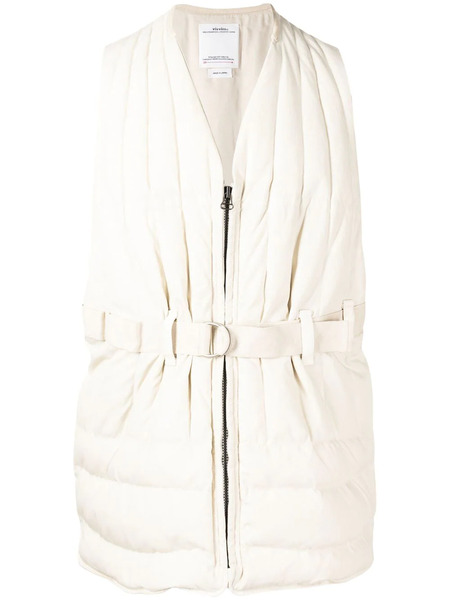  Visvim Belted Padded Gilet - White 
