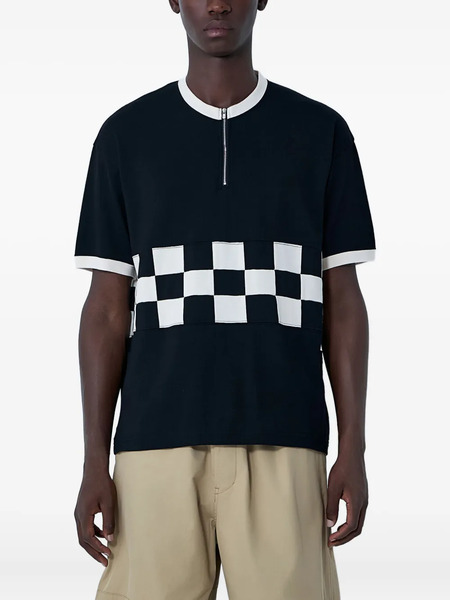  Visvim Checkerboard Panel Knitted T-shirt - Black 