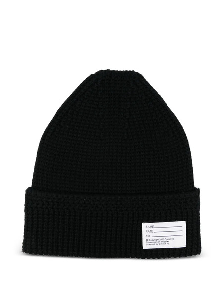 Visvim Label-detail Beanie - Black 