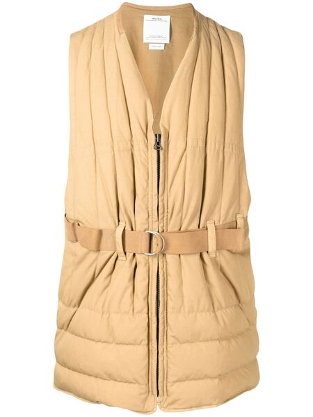  Visvim Padded Belted V-neck Gilet - Brown 