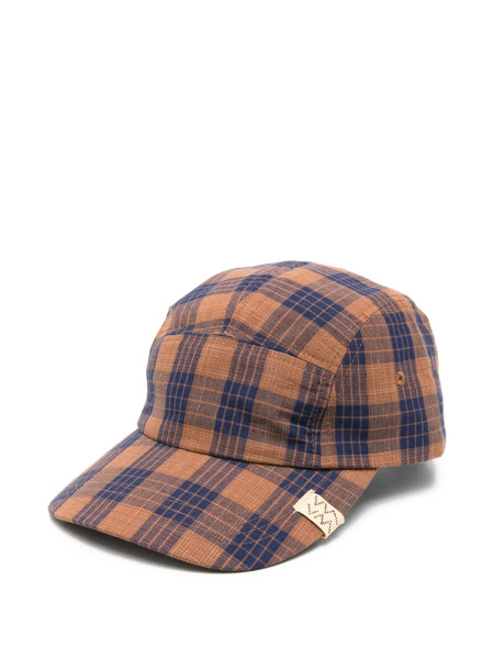  Visvim Plaid-check Santome Cap - Orange 
