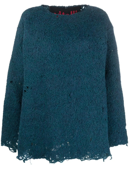  Vitelli Distressed-effect Knit Jumper - Blue 