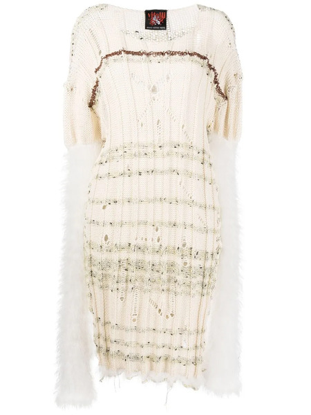  Vitelli Multi-knit Midi Jumper Dress - Neutrals 