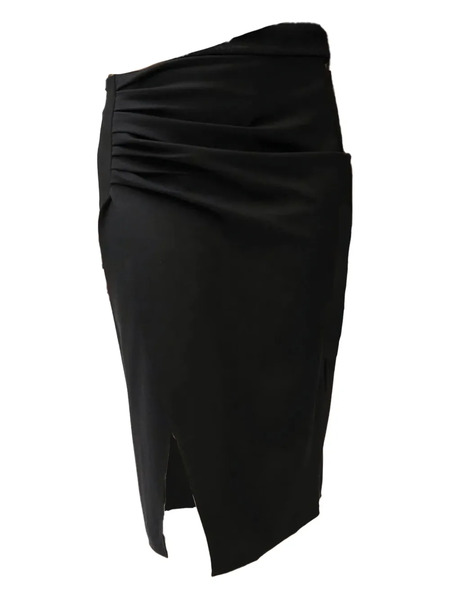  Viveh Hadar Draped Side-split Skirt - Black 