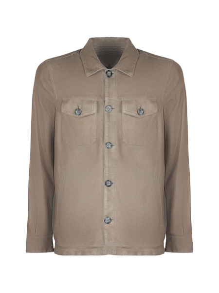  Volfagli Urano Button-front Suede Shirt Jacket - Neutrals 