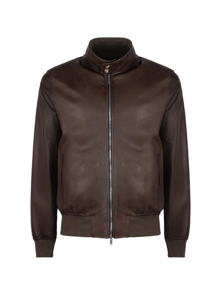  Volfagli Zip-up Lambskin Bomber Jacket - Brown 