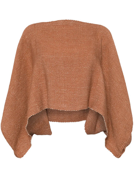  Voz Cropped Cotton Cape - Brown 