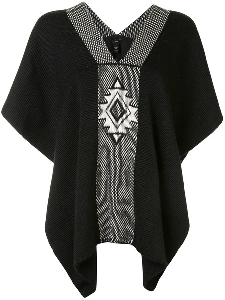  Voz Estrella Knitted Poncho - Black 