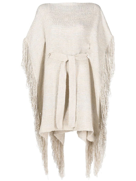  Voz Fringed Kaftan Top - Neutrals 